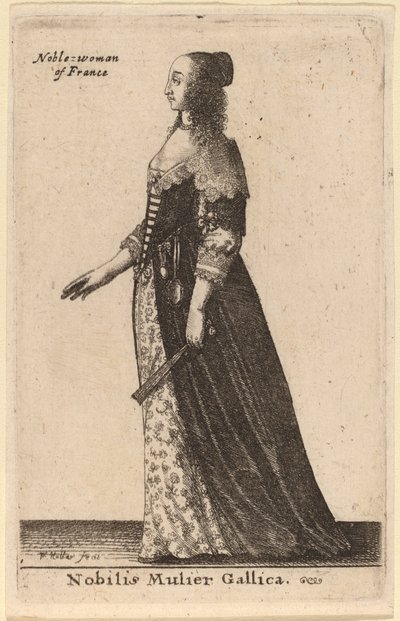 Ušlechtilá Francouzka od Wenceslaus Hollar