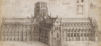 Stará katedrála svatého Pavla ze severovýchodu, polovina 17. století od Wenceslaus Hollar