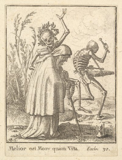 Stará žena, z Tance smrti, 1651. od Wenceslaus Hollar