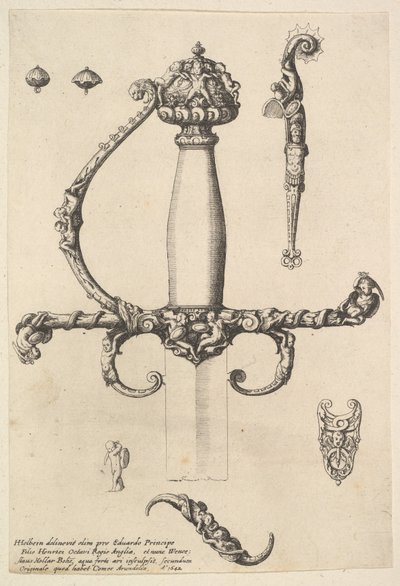 Ozdobná jílec meče, 1642. od Wenceslaus Hollar