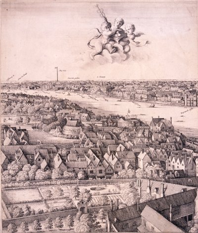 Panoramatický výhled na Londýn, c1670 od Wenceslaus Hollar