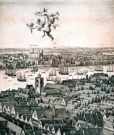 Panoramatický výhled na Londýn, c1670 od Wenceslaus Hollar