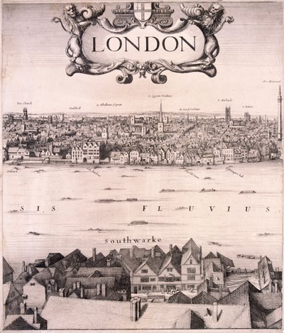 Panoramatický výhled na Londýn, c1670 od Wenceslaus Hollar