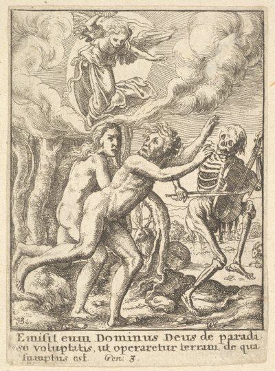 Ztracený ráj, z Tance smrti, 1651. od Wenceslaus Hollar