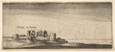 Hrad Pevensey, 1652-77. od Wenceslaus Hollar