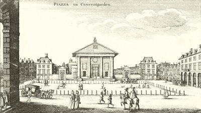 Piazza, Covent Garden, Londýn (rytina) od Wenceslaus Hollar