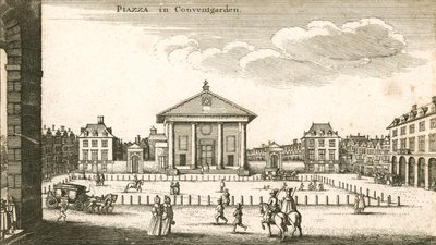 Piazza, Covent Garden, Londýn (rytina) od Wenceslaus Hollar