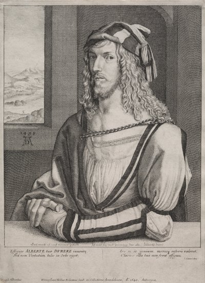 Muotokuva Albrecht Düreristä 26-vuotiaana od Wenceslaus Hollar