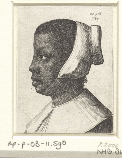 Portrét mladé černošky od Wenceslaus Hollar