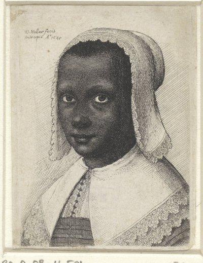 Portrét mladé černošky, 1645 od Wenceslaus Hollar