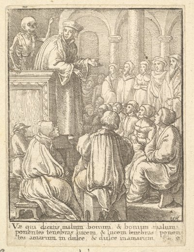 Kazatel, z tance smrti, 1651. od Wenceslaus Hollar