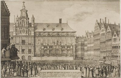 Vyhlášení Münsterské smlouvy od Wenceslaus Hollar