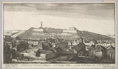 Vyhlídka na vnitřní část Tangeru s horním hradem, od jihovýchodu, 1669-73. od Wenceslaus Hollar