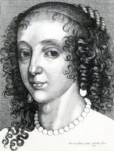 Královna Henrietta Maria, 1641 od Wenceslaus Hollar