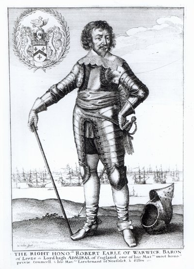 Robert Rich, druhý hrabě z Warwicku od Wenceslaus Hollar