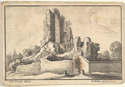 Ruiny a zamřížovaná brána na kopci Esquiline v Římě, 1673. od Wenceslaus Hollar