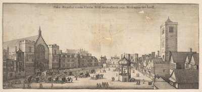 Královský prodej ve Westminster Hall, běžně známý jako Westminster Haal Westminster Hall, 1647 od Wenceslaus Hollar