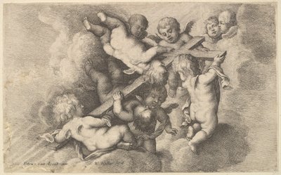 Sedm putti nesoucích kříž, 1646. od Wenceslaus Hollar