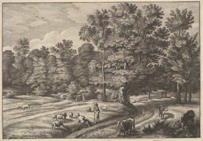 Pastýři v lese, 1648-50. od Wenceslaus Hollar