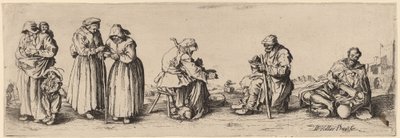 Šest mužů a žen žebráků. od Wenceslaus Hollar