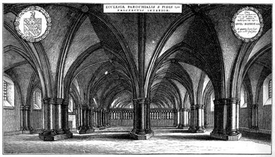 Kostel St Faiths v kryptě staré katedrály St Pauls, Londýn, 1657 1892. od Wenceslaus Hollar