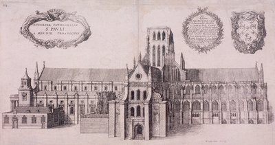 Stará katedrála svatého Pavla, Londýn, 1656 od Wenceslaus Hollar