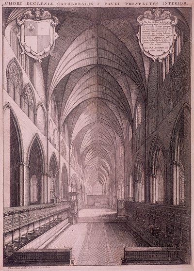 Stará katedrála svatého Pavla, Londýn, c1658 od Wenceslaus Hollar