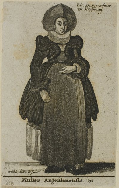 Žena ze Štrasburku od Wenceslaus Hollar