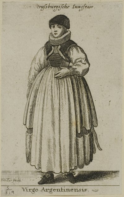 Žena ze Štrasburku od Wenceslaus Hollar