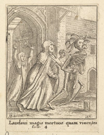 Abatyše, z tance smrti, 1651. od Wenceslaus Hollar