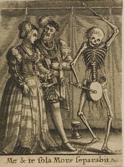 Svatební pár a smrt od Wenceslaus Hollar