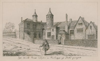 The Brooke House, Clopton v Hackney, jižní aspekt od Wenceslaus Hollar