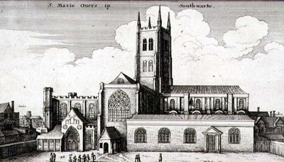 Katedrální kostel svatého Spasitele a Panny Marie Overie, Southwark od Wenceslaus Hollar