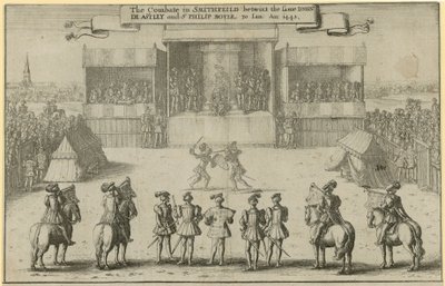 The Combate in Smithfield mezi stejným Johnem de Astleym a sirem Philipem Boylem od Wenceslaus Hollar