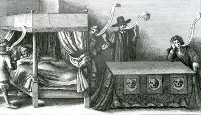 Smrt krále Jakuba Prvního, 1625 od Wenceslaus Hollar