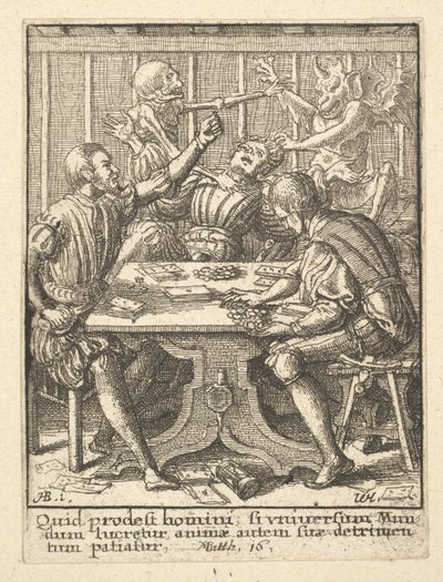 The Gamessters, z Tance smrti, 1651. od Wenceslaus Hollar