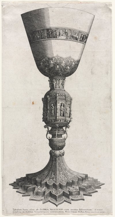 Velký kalich zdobený figurkami od Wenceslaus Hollar