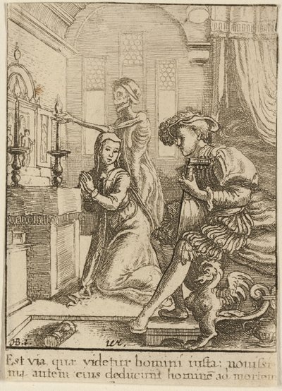 Jeptiška a smrt od Wenceslaus Hollar