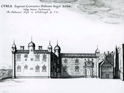 Budova parlamentu v Edinburghu (rytina) (bundw foto) od Wenceslaus Hollar