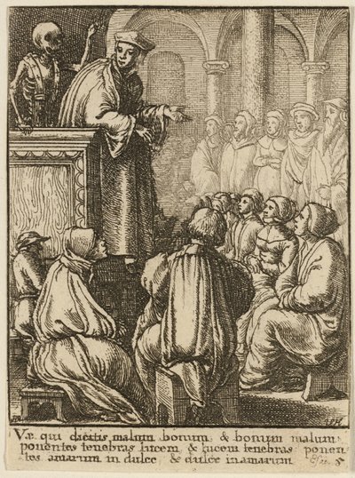 Kazatel a smrt od Wenceslaus Hollar