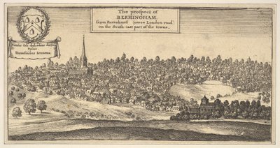 The Prospect of Bermingham, od Ravenshurst neere London-road na jihovýchodní části..., 1625-77. od Wenceslaus Hollar