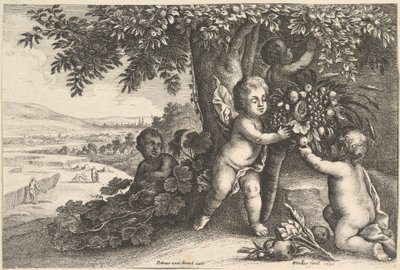 Řeka Bůh a chlapci, 1625-77. od Wenceslaus Hollar