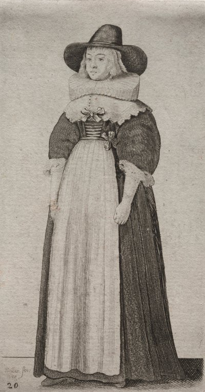 Několik zvyků anglických žen, od šlechty po venkovské ženy..., 1640. od Wenceslaus Hollar