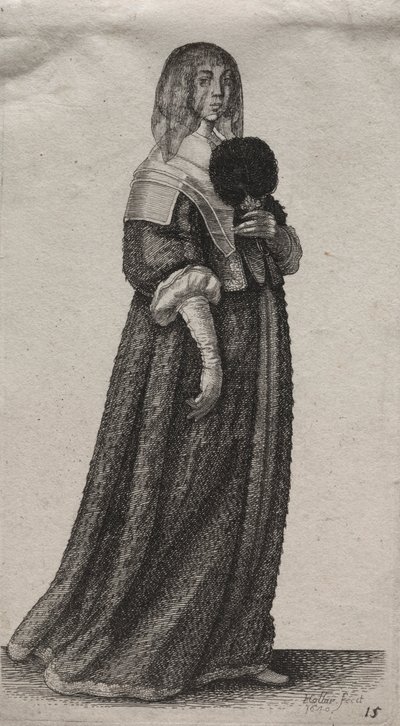 Několik zvyků anglických žen, od šlechty po venkovské ženy..., 1640. od Wenceslaus Hollar