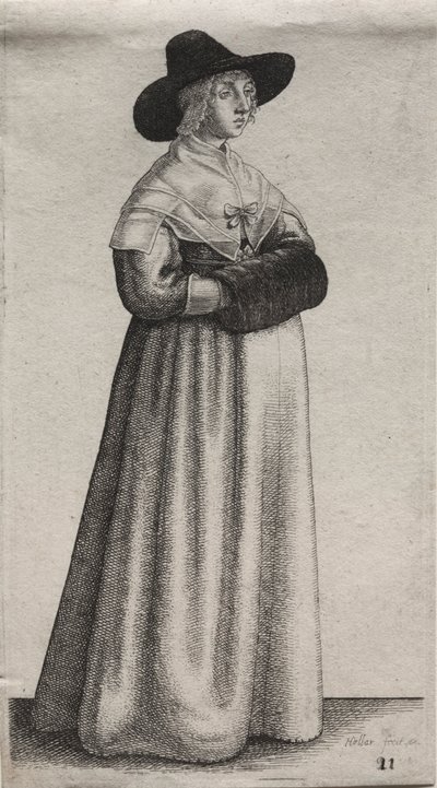 Několik zvyků anglických žen, od šlechty po venkovské ženy..., 1640. od Wenceslaus Hollar