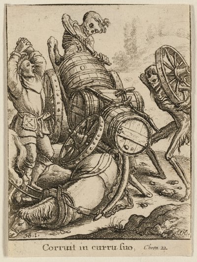 Vůz a smrt od Wenceslaus Hollar