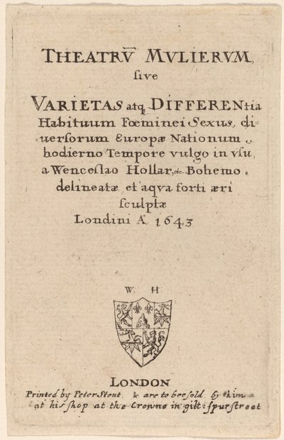 Divadlo žen: titulní strana od Wenceslaus Hollar