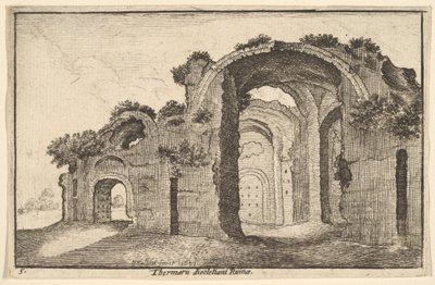 Diokleciánovy lázně Thermaru diocletiani Ruinae, 1651. od Wenceslaus Hollar