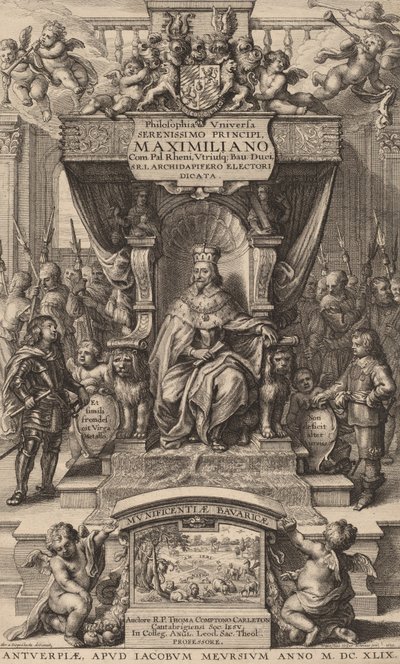 Titulní strana k filozofii univerzity, 1649 od Wenceslaus Hollar