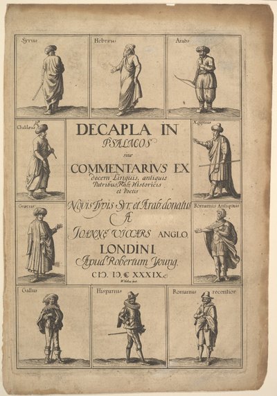 Titulní strana: Decapla in Psalmos, 1639. od Wenceslaus Hollar